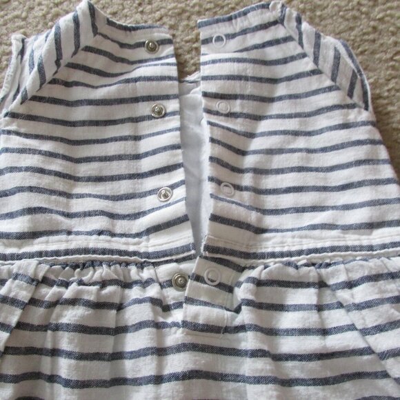 Carters Dress Girls Size 12M Pink Blue White Striped Short Sleeve Lined Pullover - Picture 4 of 5